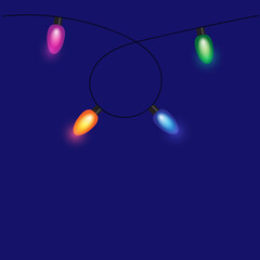 Christmas glowing lights on a dark background.