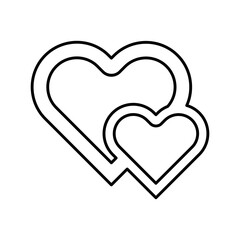 Hearts Icon in Line Style