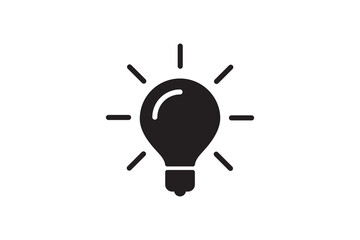 Idea symbol creative concept. Light bulb light vector icon. Power and energy sign.