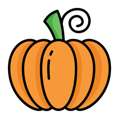 Pumpkin, food, autumn icon in modern style for website mobile logo app UI design. simple vector icon. 