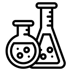 flasks experiment chemistry science icon