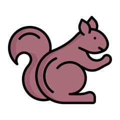 squirrel, animal, furry icon in modern style for website mobile logo app UI design. simple vector icon. 