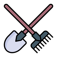 Gardening tools, gardening, farming icon in modern style for website mobile logo app UI design. simple vector icon. 