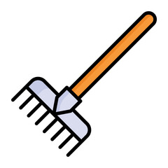 Rake, farming, agriculture icon in modern style for website mobile logo app UI design. simple vector icon. 