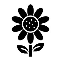 Sunflower, garden, flower icon in modern style for website mobile logo app UI design. simple vector icon. 