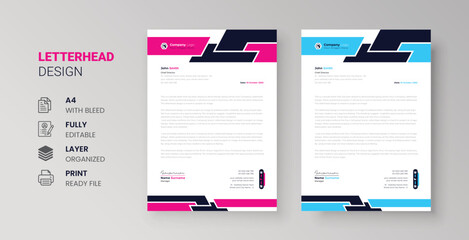 Obraz premium creative business letterhead corporate identity stylish company invoice and cover design a4 size