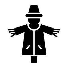 Scarecrow, rural, farming icon in modern style for website mobile logo app UI design. simple vector icon. 