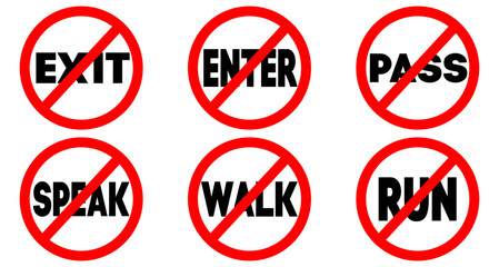 Don't Vector icon set. 