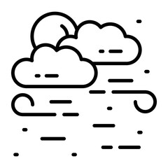 Cloud, forecast, cloudy icon in modern style for website mobile logo app UI design. simple vector icon. 