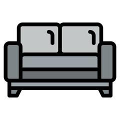 sofa furniture couch interior icon