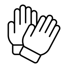 Gloves, mitten, icon in modern style for website mobile logo app UI design. simple vector icon. 