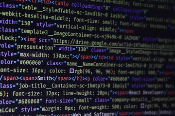 Coding programmer abstract background. Computer language script code screen.