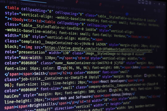 Programming code abstract screen of software developer. Computer script.