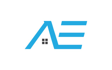 Real estate logo design icon and real estate symbol vector and flat house window monogram vector