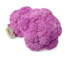 Fresh raw purple cauliflowers on white background