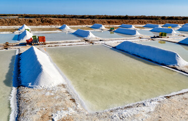 the salt marsh of Olhao in summer, Algarve, Portugal	
