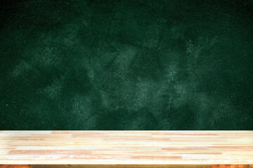 Abstract Natural wood table texture on Chalk rubbed out on background : Top view of plank wood for graphic stand product, interior design or montage display your product. Education concept.