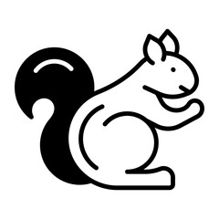 squirrel, animal, furry icon in modern style for website mobile logo app UI design. simple vector icon. 