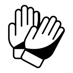 Gloves, mitten, icon in modern style for website mobile logo app UI design. simple vector icon. 