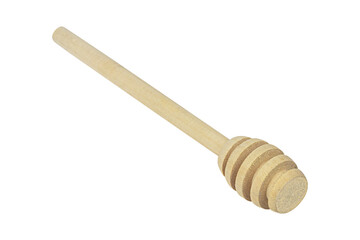 honey dipper, wooden honey spoon isolated from background