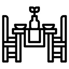 dining table furniture dinner interior icon