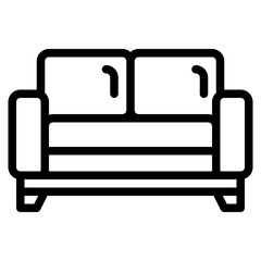 sofa furniture couch interior icon