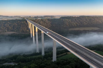 Poster  aerial view of Germany's highest motorway bridge © Heiner