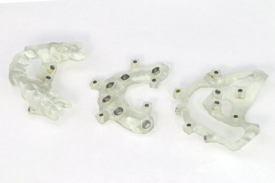 Collapsible printed dental surgical template. Navigational surgical guide for dental implantation