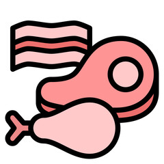 meat food protien supermarket icon