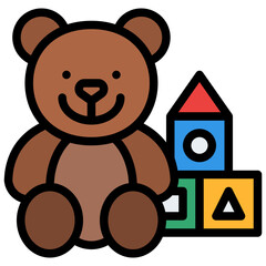 toy baby doll bear icon