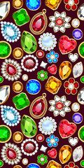 Illustration background wallpaper jewelry on the phone with precious stones