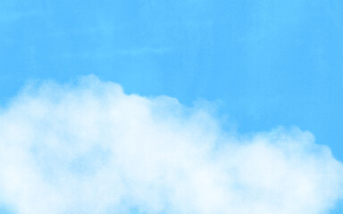 Naklejka na ściany i meble watercolor blue sky with big clouds painting printable background (300dpi)