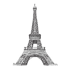 Tower abstract sketch hand drawn engraving style Vector illustration
