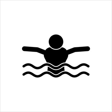 Swimming Icon, Survival, Water Sport Leisure Activity Icon