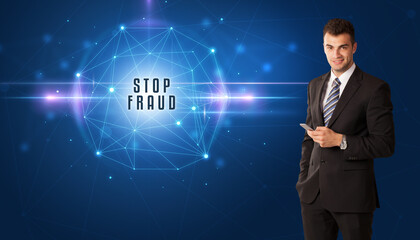businessman thinking about security concept