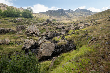 Small stream in the Shebenik-Jabllanicë National Park east of Maja e Shebenikut, Albania
