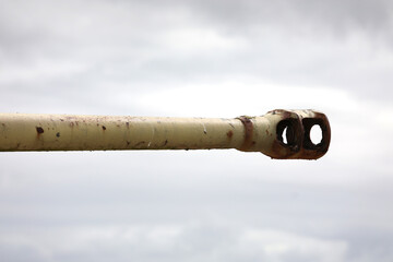 barrel of the tank during a military exercise