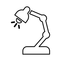 Desk Lamp Icon in Line Style
