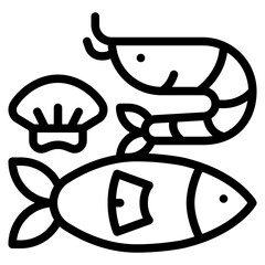 seafood food fish supermarket icon