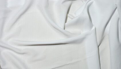 White satin texture, fabric silk panorama background.