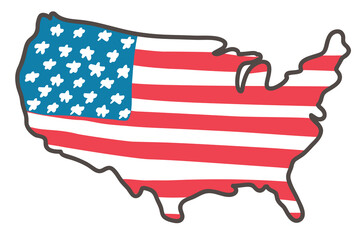 Independence Day hand drawn sticker	
