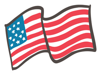 Independence Day hand drawn sticker	
