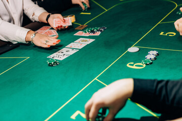 casino poker table gambling money chips betting