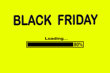 Black friday sale concept. Fourth Friday of November, beginning of Christmas shopping season since 1952. Black text on bright golden glitter background. Copy space, close up, top view, flat lay.