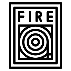 fire hose box fire emergency safety icon