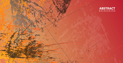 Abstract grunge texture black orange color background vector