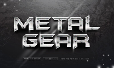 Metal chrome gear text effect free download editable