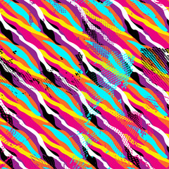 Abstract seamless colorful pattern with wave shapes