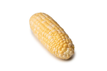 Yellow corn isolated on white background. Copyspace.