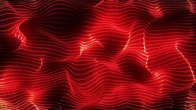 Abstract background with dynamic wave. Sound wave visualization. Big data visualization. Colored music wave. 4k animation. 3d rendering.